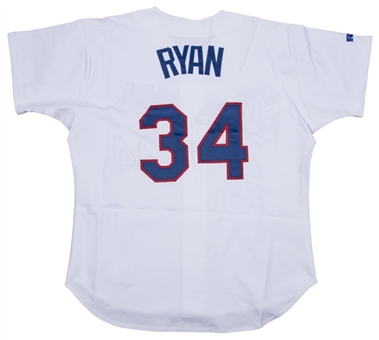 Nolan Ryan Autographed And Multi-Inscribed Texas Rangers White Jersey (Ryan Holo)